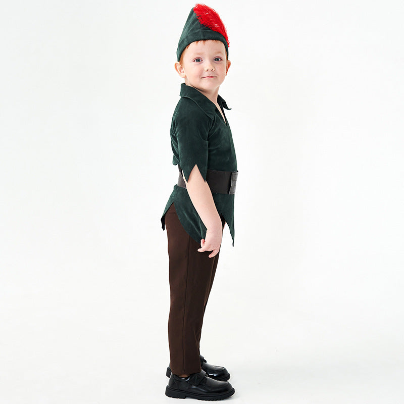 Halloween Costume Hunter Children's Robin Hood Archer Role Play Peter Pan Stage Performance Outfit