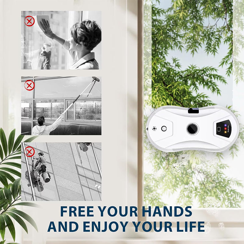 5600Pa Smart Window Cleaning Robot, Ultra-Thin Auto Glass Cleaner with Remote for Home & Office