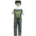Halloween Costume Children's Role Play Grandpa Jumpsuit with Hat and Glasses Set Plaid Pants