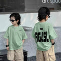 Casual Short Sleeve T-Shirt for Boys with Front and Back Print