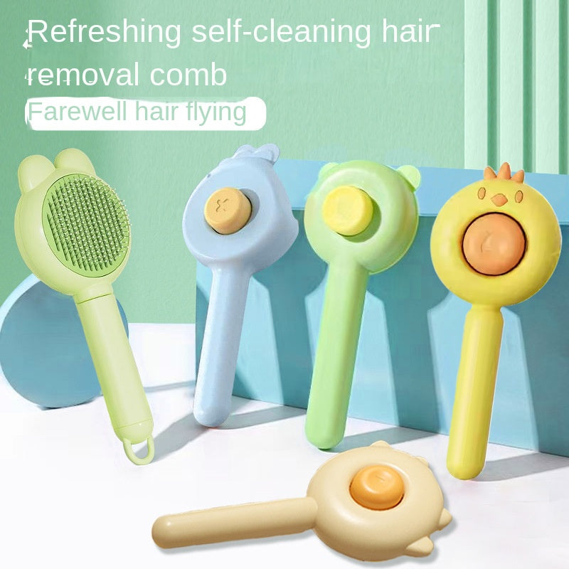 Creative Design Pet Comb Cat Self-Cleaning Needle Comb Dog Comb for Removing Loose and Dead Hair Cat Grooming Comb Wholesale