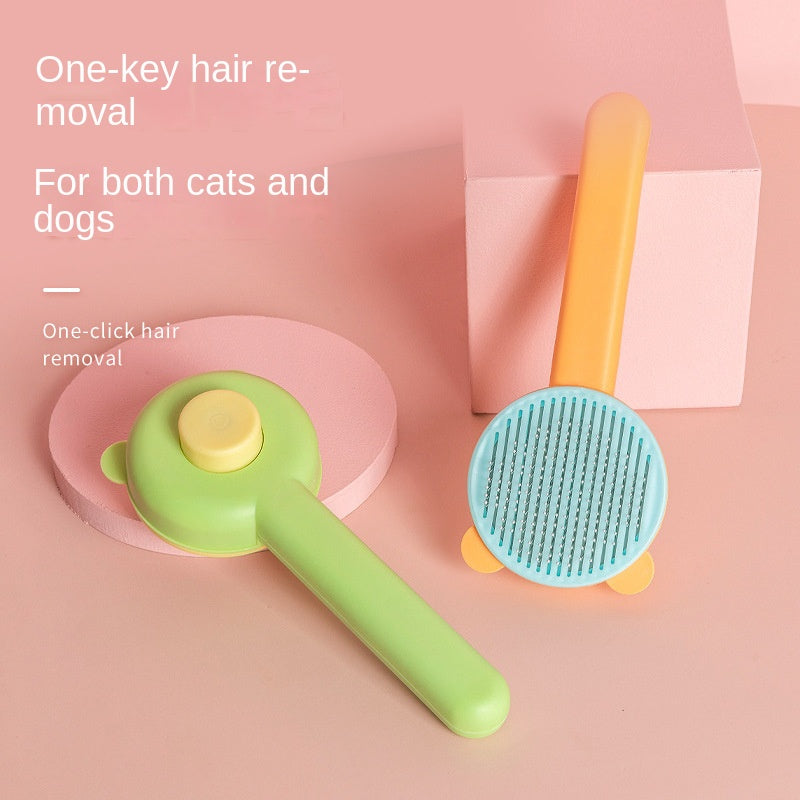 Creative Design Pet Comb Cat Self-Cleaning Needle Comb Dog Comb for Removing Loose and Dead Hair Cat Grooming Comb Wholesale