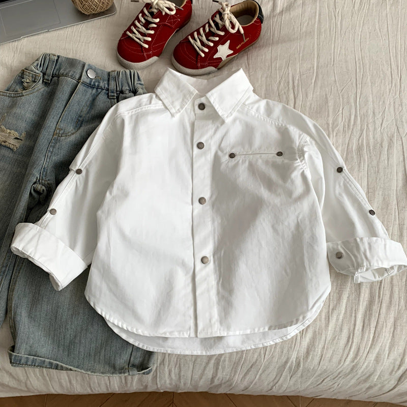 Long sleeved shirt girls' versatile top jacket