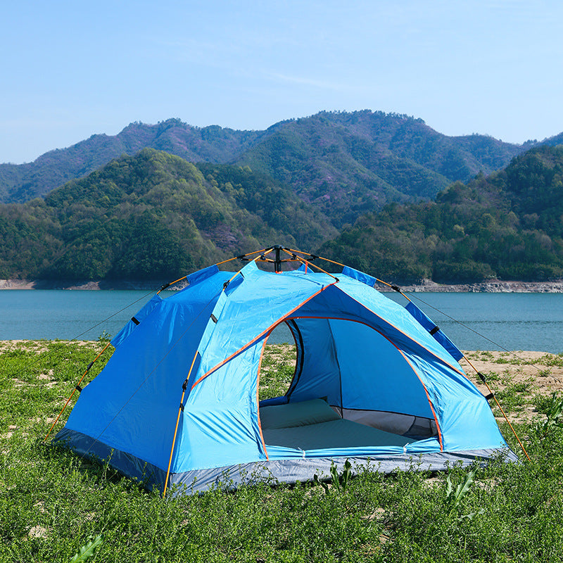 Automatic Pop Up Camping Tent 3-4 Person, Instant Setup Waterproof UV Protection Sun Shelter for Beach Fishing Outdoor