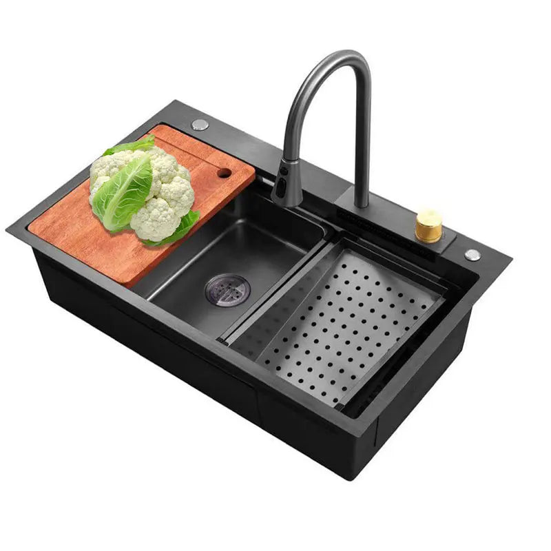 New Design Single Bowl Stainless Steel Waterfall Undermount Sink Kitchen Sinks