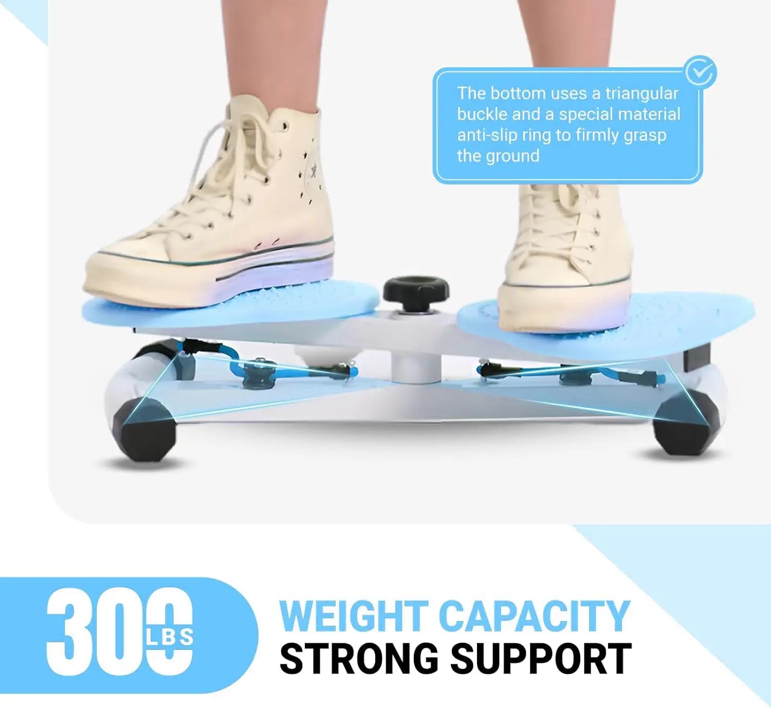 Home Silent Double Pedal Double Axis Rebound Belt Pull Rope Rotary Waist Twisting Machine Fitness Equipment Waist Twisting Disc