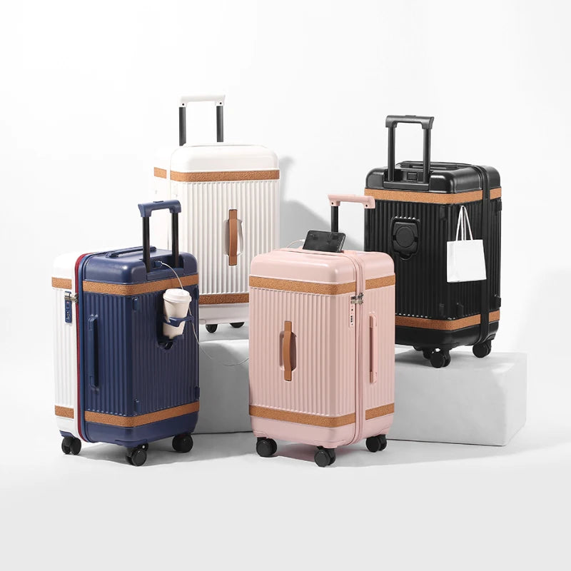Wholesale ABS Luggage Set 20-24-28 Inch Suitcases Spinner Caster Carry-on School Travel Bags Elegant Trolley Suitcase Design