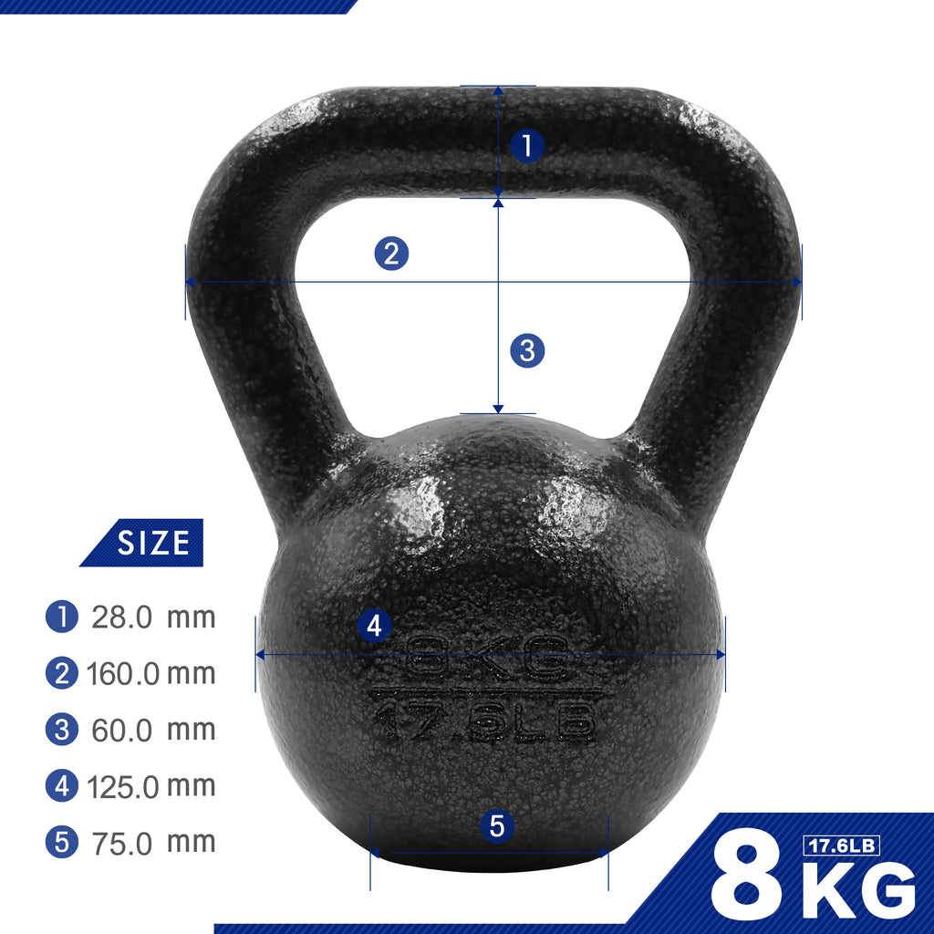 For Home Gym Fitness & Weight Training 4kg Cast Iron Black Eco-friendly Kettlebell