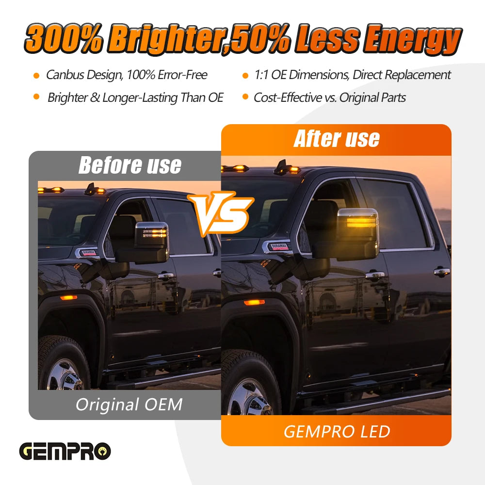 Stock in USA Car Side Mirror Light for Chevrolet Silverado for GMC Sierra Car Mirror Turn Signal Lights