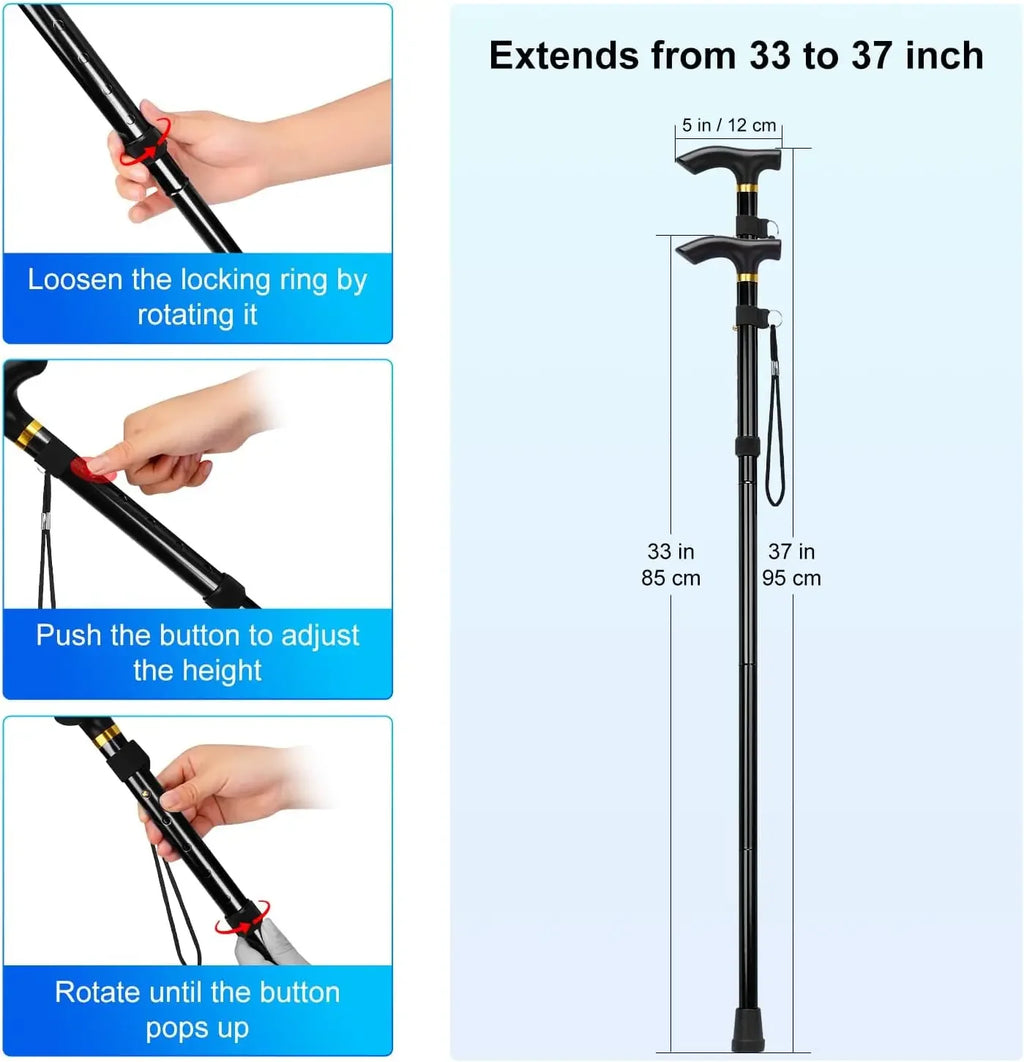 Hot Selling and Cheap Walking Cane Aluminum Poles Hiking Walking Stick Lightweight and Foldable Elderly Crutches