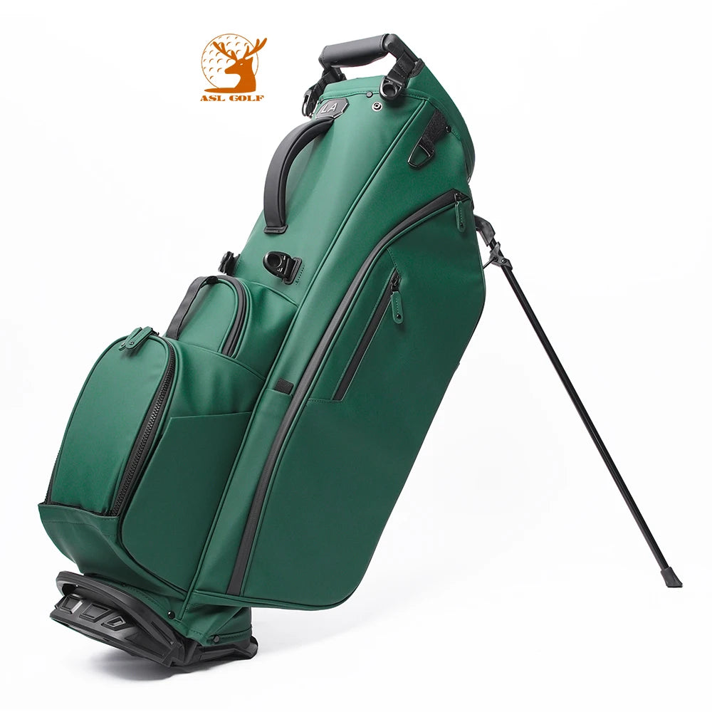 ASL GOLF Custom logo Blue Embroidery Black Green Blue Gray Golf Club Bags PU Leather 6 14 Dividers Golf Stand Bag