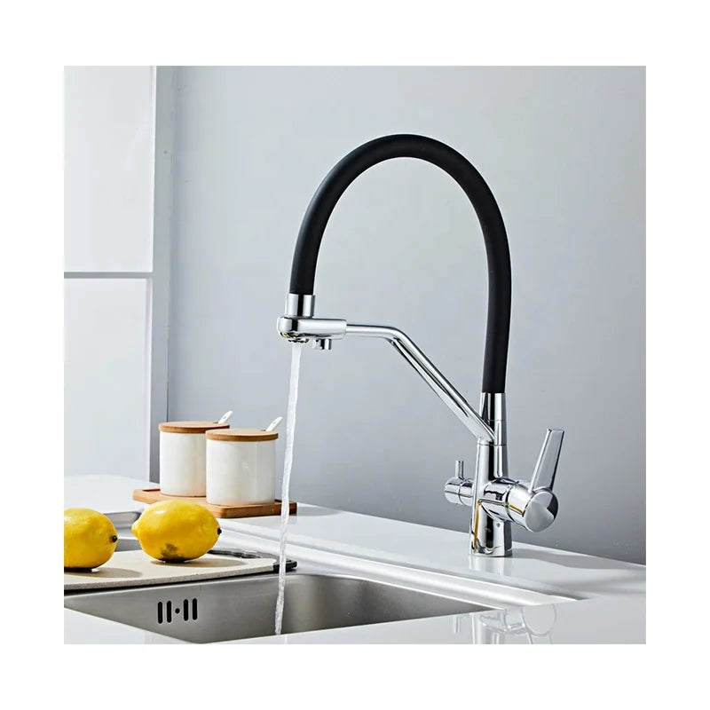 Brass Purifier Kitchen Faucet Pull Down Water Tap  Dual Spout  Kitchen Faucet 3 Waterway Kitchen Direct Drinking Water Faucet