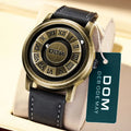 Dom 1345 Men Quartz Unique Design Watch Fashion Business Creative Scrolling Iron Ball Pointer Waterproof Male Watches for Gift