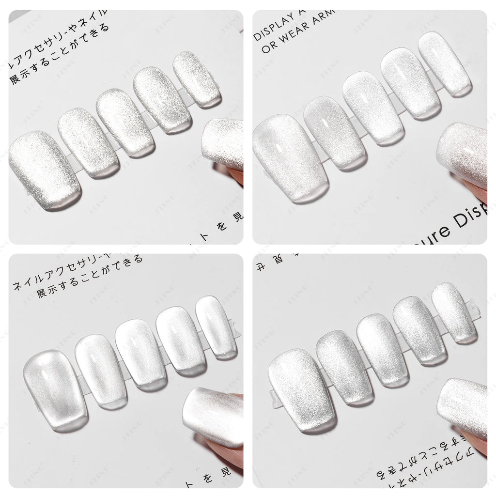 JTING Newest 4colors Universal Silver Moonlight Cat Eye Nail Gel Polish Set Magnetic Crystal Diamond Cat Eye Gel Polish