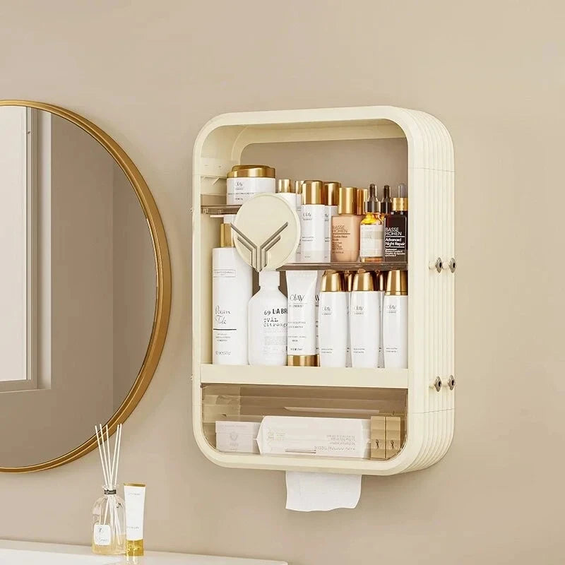 Wall Hanging Kitchen Layered Bathroom Cabinets Visual Storage Box Storage Shelf Multi-layer Organizer Shelf Transparent