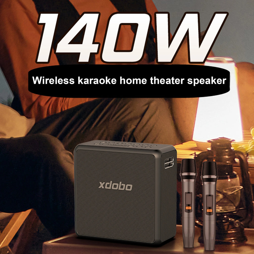 Xdobo Kingmax 140w Deep Bass Popular Speaker with Dual Microphones Top Sale Wireless Professional Stereo Subwoofer .
