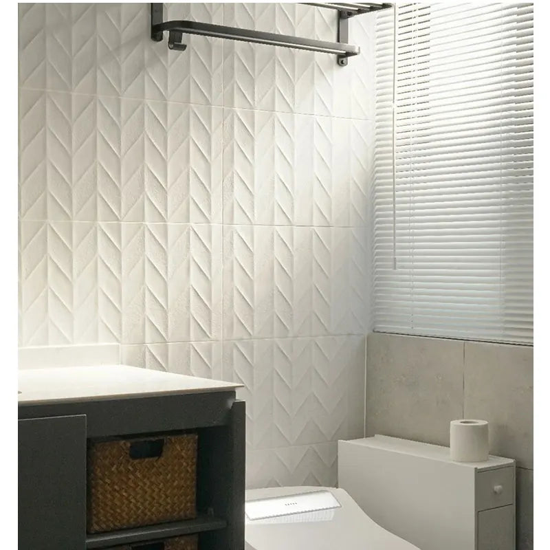 300x600mm Big Ceramic Tile for Kitchen Backsplash Interior Wall Decor Mosaics  Carved White Porcelain Bathroom Shower Chevon