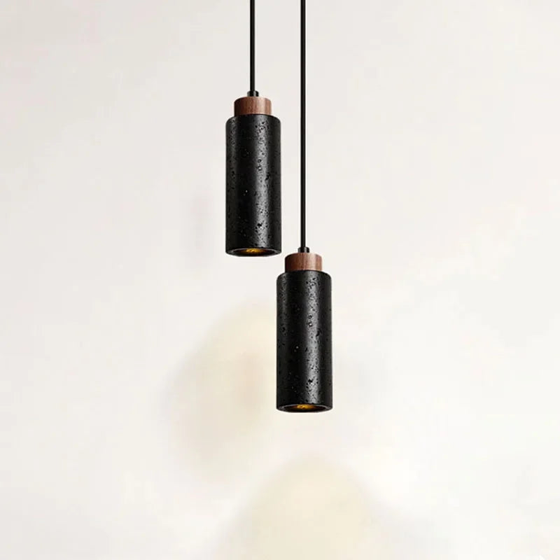 Travertine Led Pendant Light Kitchen Island Bedside Dining Room  Restaurant Hotel Bar Hanging Droplight Black Stone