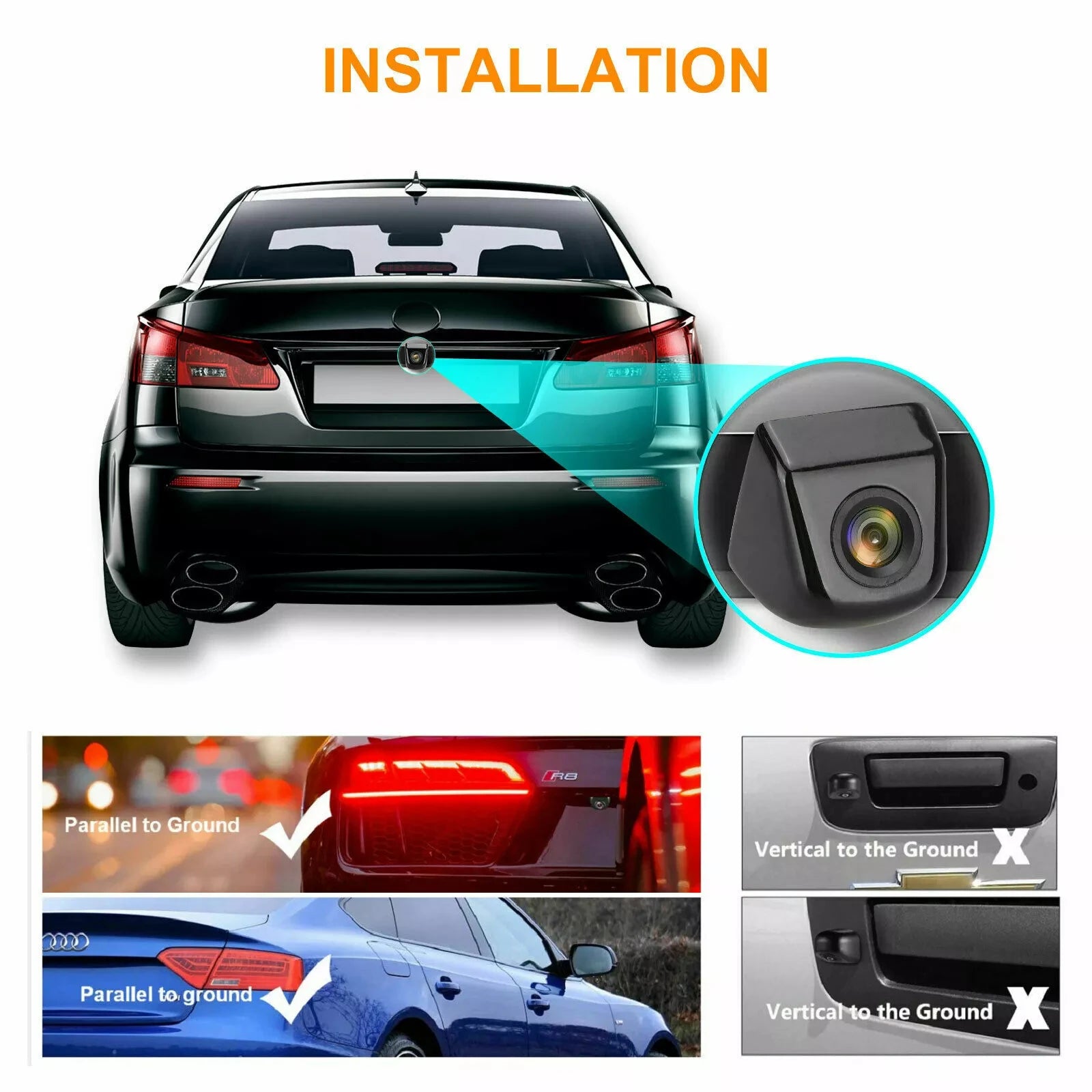 IPoster 4.3'' Rear View Mirror Monitor Reversing Backup Camera Kit for Silverado Malibu