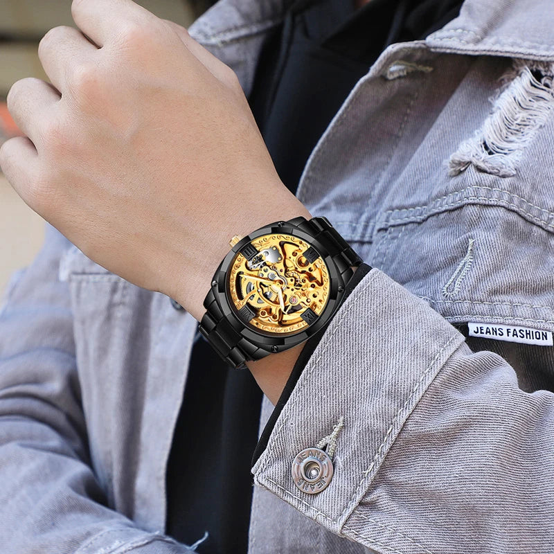 2021 Classic Luxury Fashion Men Watch Waterproof Luminous Skeleton Mechanical Watch