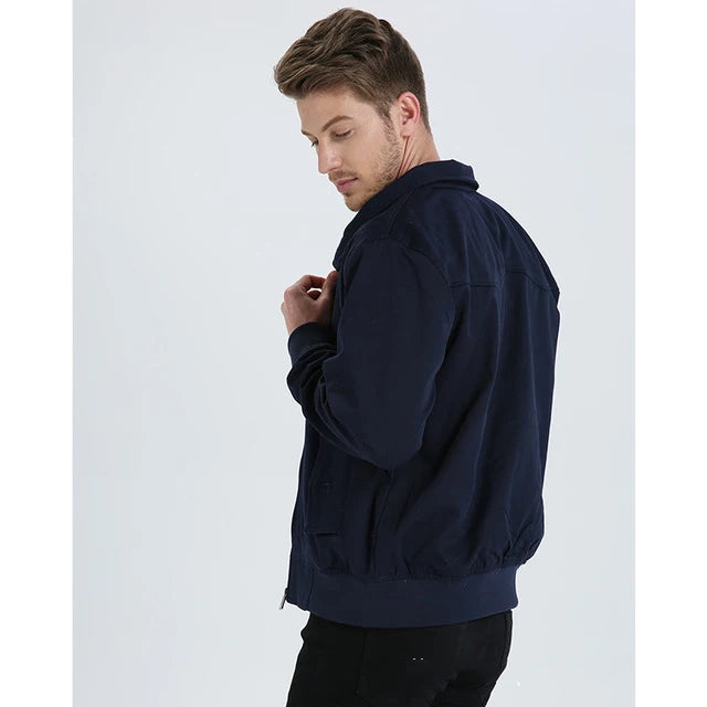 Hot Sale Fashion Vintage Bomber Jacket Men Custom Canvas Work Jacket With Round Collar Bomber Jacket for Men