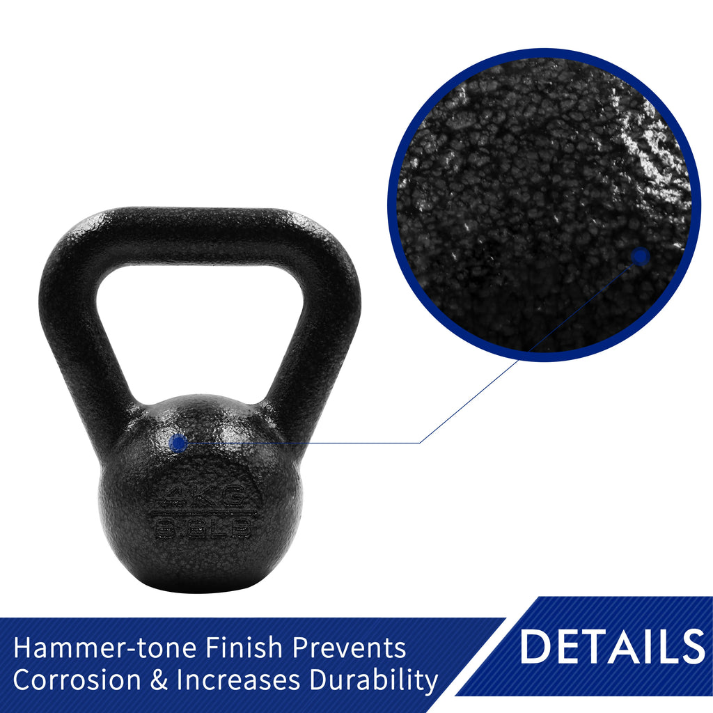 For Home Gym Fitness & Weight Training 4kg Cast Iron Black Eco-friendly Kettlebell
