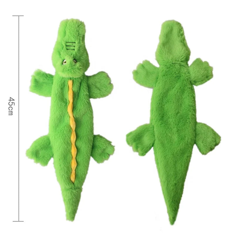 Luxury Squeaky Plush Dog Toys No-Stuffing Animal Shaped Durable Teeth Cleaning Interactive Chew Toys for Small Medium Dogs Daily