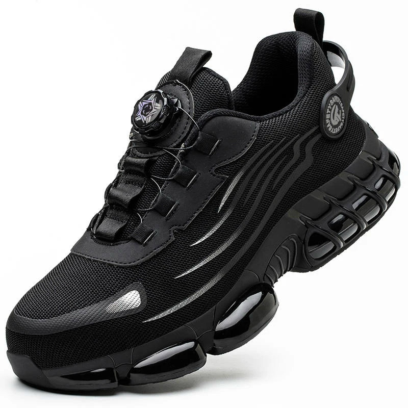 JianKun Breathable Anti Smash Steel Toe Construction Men Industrial Boots Men Work Automatic Button Safety Sneakers SAFETY Shoes