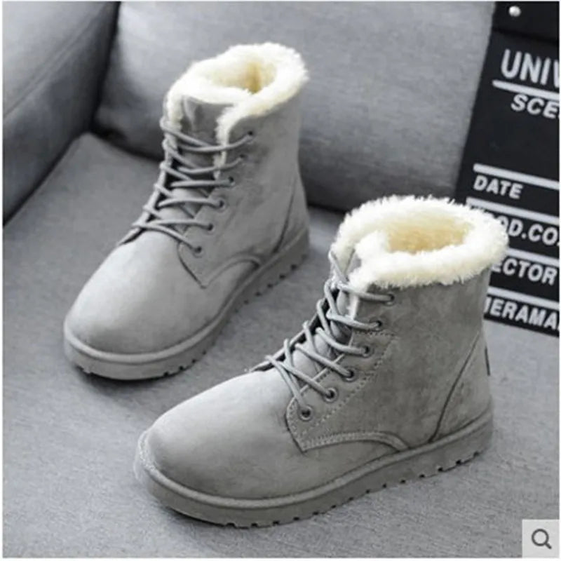 Women's Winter Boots New Velvet Padded Snow Boots Ankle Height PVC Adult Casual Shoes Stylish Suede Upper 1PC/OPP Bag Midi 1 Set