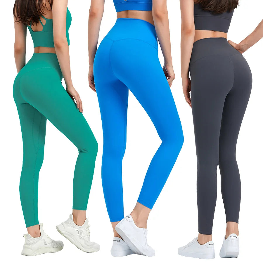 2025 Custom High Quality Pilates Sportswear for Women Full-Length Gym Fitness Workout Leggings with Solid Pattern Active Wear