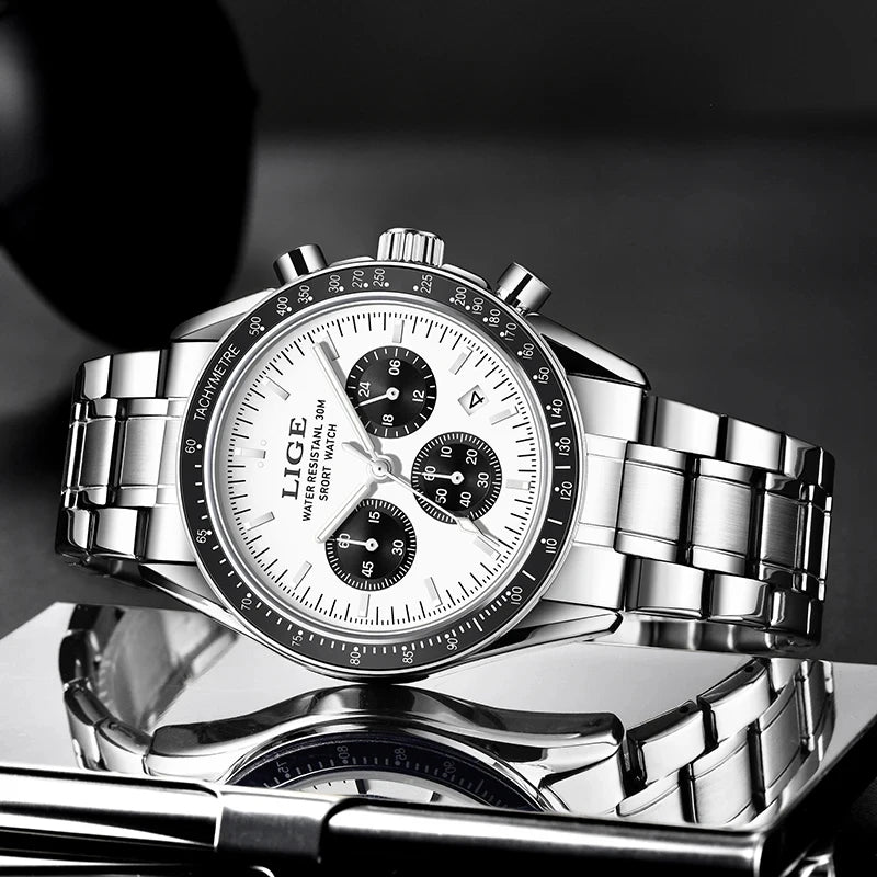 LIGE Fashion Luxury Quartz Man Watches Stainless Band Watch for Men Waterproof Business Clock Date Casual Gentleman Wristwatches