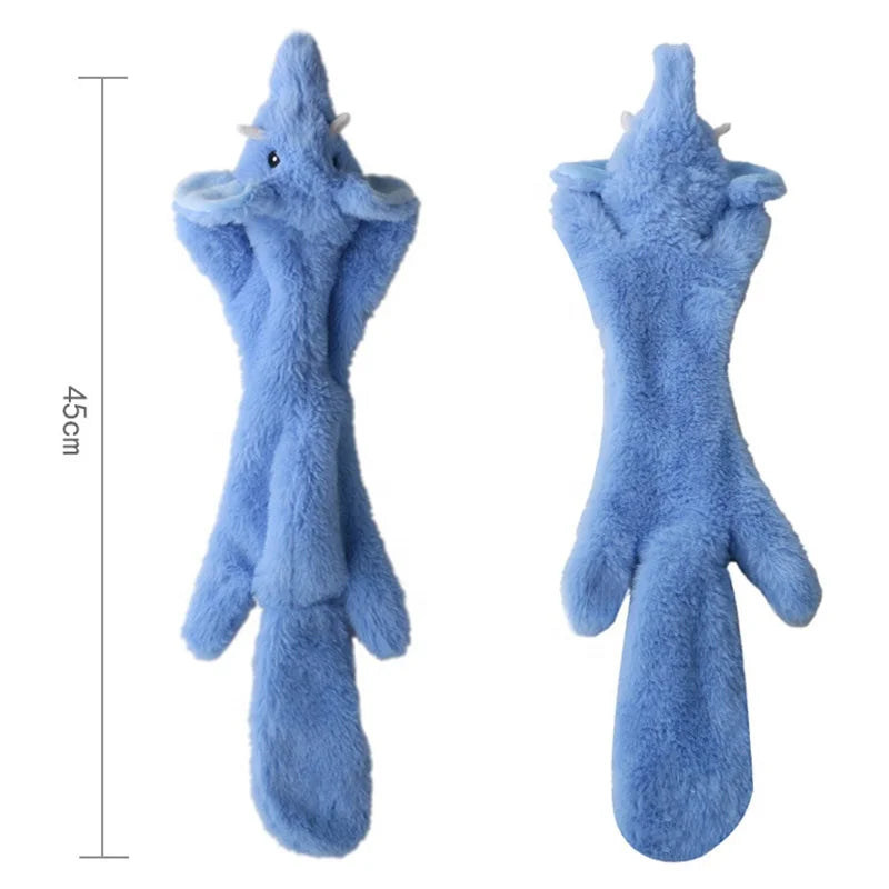 Luxury Squeaky Plush Dog Toys No-Stuffing Animal Shaped Durable Teeth Cleaning Interactive Chew Toys for Small Medium Dogs Daily