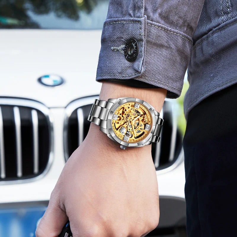 2021 Classic Luxury Fashion Men Watch Waterproof Luminous Skeleton Mechanical Watch