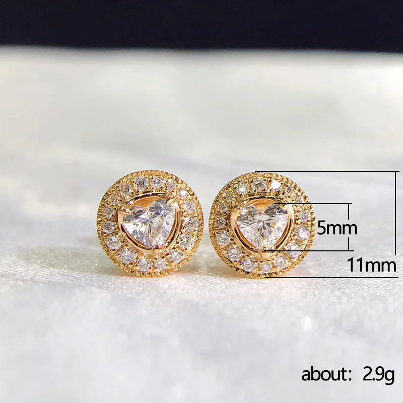 Trillion Cut Halo Stud Earrings Copper Zircon Inlay Classic Women's Fashion Jewelry Four Seasons