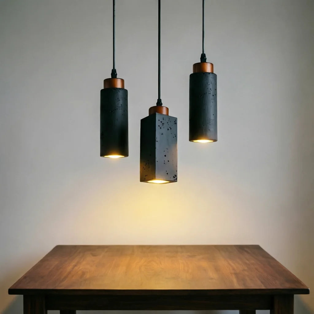 Travertine Led Pendant Light Kitchen Island Bedside Dining Room  Restaurant Hotel Bar Hanging Droplight Black Stone