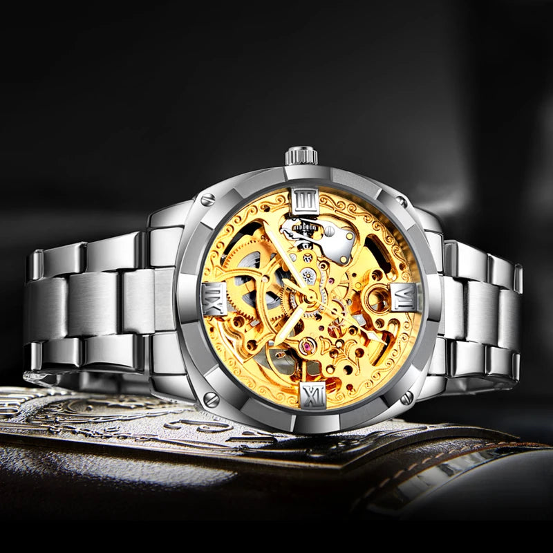 2021 Classic Luxury Fashion Men Watch Waterproof Luminous Skeleton Mechanical Watch