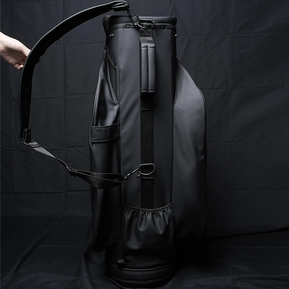 ASL GOLF Custom Logo Pu Leather Waterproof Black Blue Gray Golf Staff Tour Bag Holder 14 Way Divider Golf Cart BAG for Men
