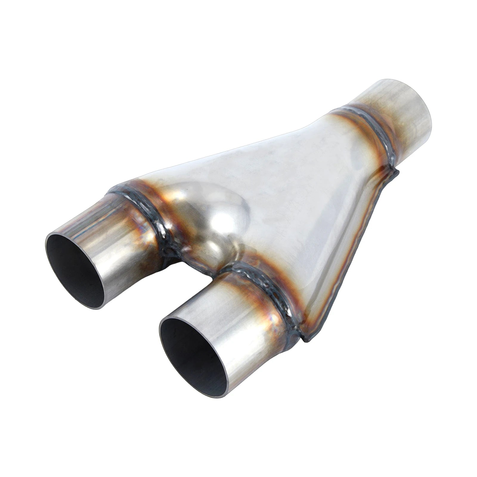 Universal Stainless Steel 2.75" 2.25" Exhaust Muffler Y Pipe Adapter Weld-on Dual Pipe Mirror Polished Finish 1.5mm Thickness