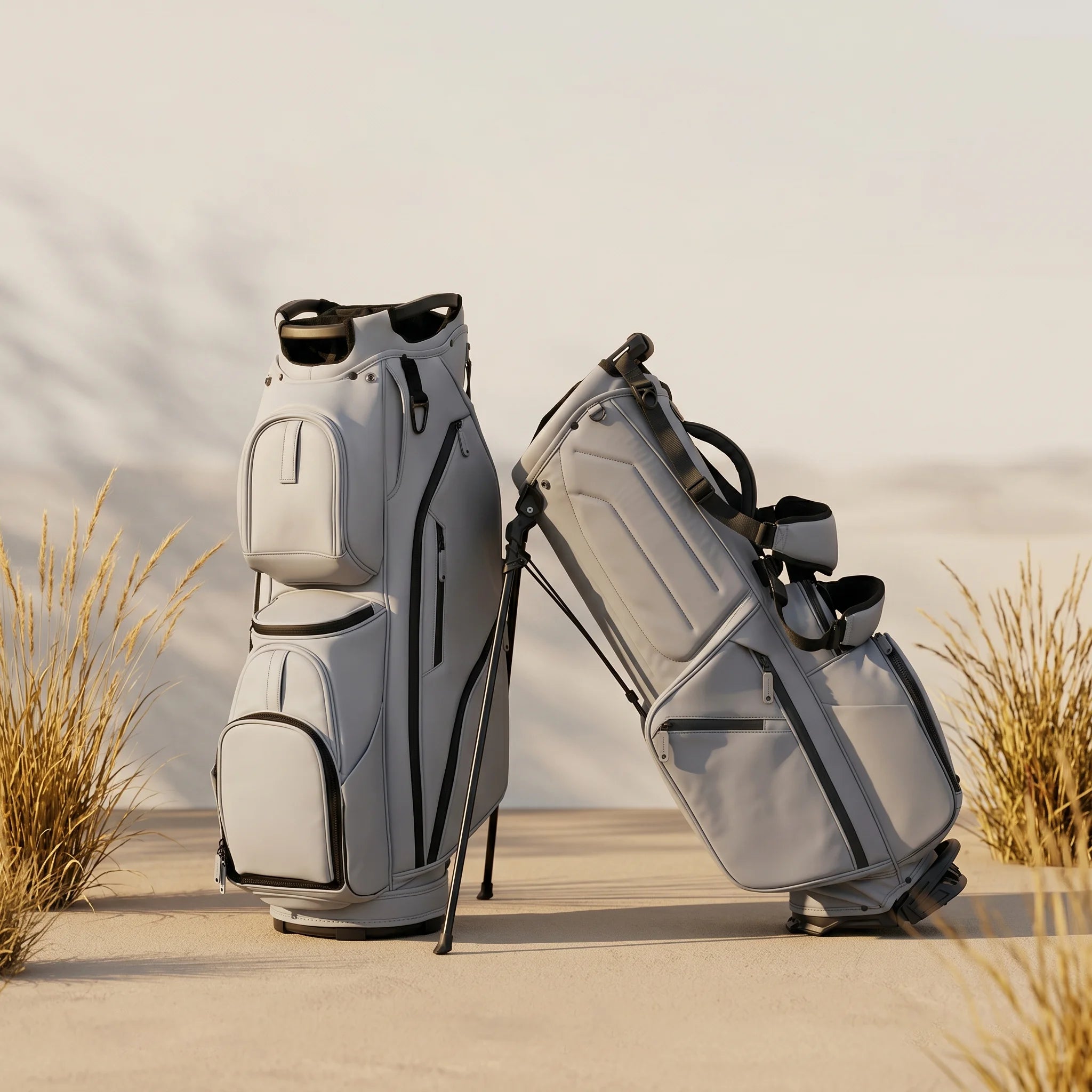 ASL GOLF Custom Logo Pu Leather Waterproof Black Blue Gray Golf Staff Tour Bag Holder 14 Way Divider Golf Cart BAG for Men