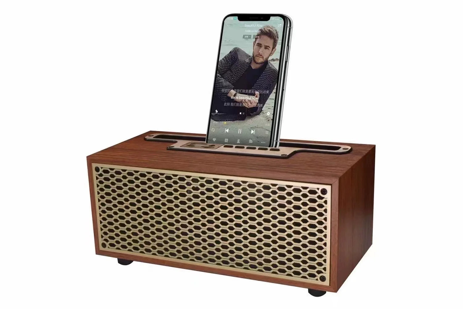 XM-5 New Portable Wireless BT Speaker with High Volume Desktop Wooden Retro Radio and Mini Wireless Speaker