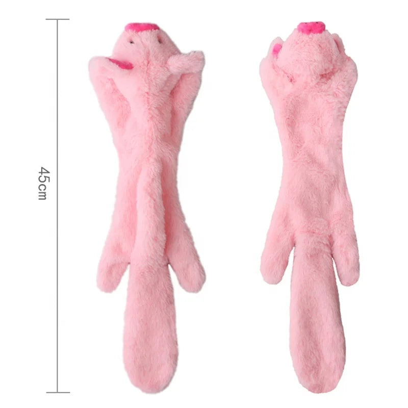 Luxury Squeaky Plush Dog Toys No-Stuffing Animal Shaped Durable Teeth Cleaning Interactive Chew Toys for Small Medium Dogs Daily