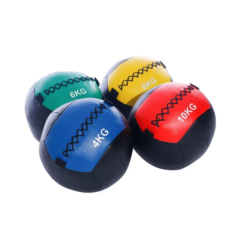 Gym Equipment Fitness Training 1-20KG Soft Medicine Ball PU Leather Wall Ball Home Balance Training Gravity Ball
