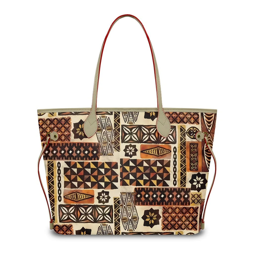 New Customized Women's Handbags Polynesian Tapa Fashion Leather Lady Handbag Casual Large Capacity Totes Shoulder Bags Teen Girl