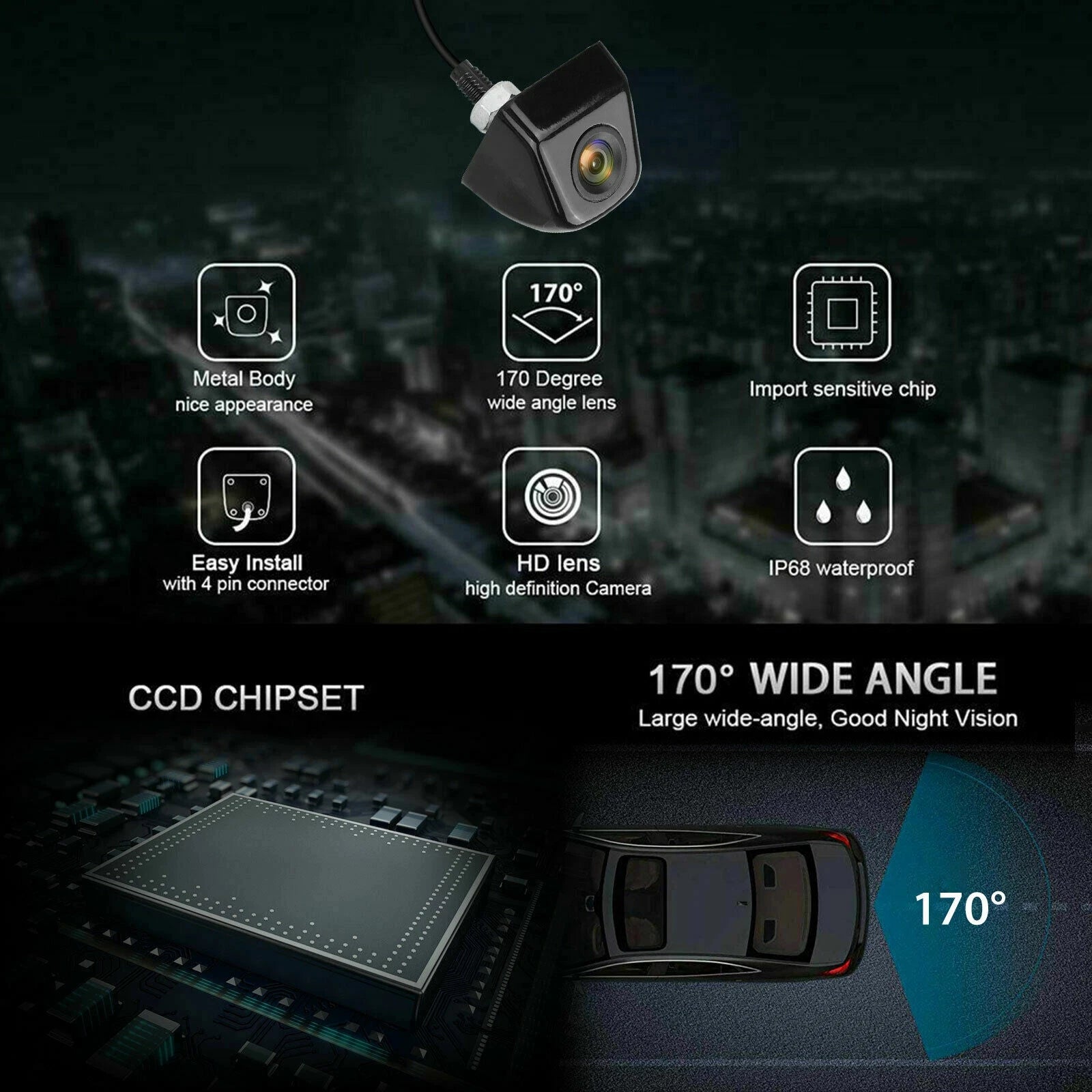 IPoster 4.3'' Rear View Mirror Monitor Reversing Backup Camera Kit for Silverado Malibu