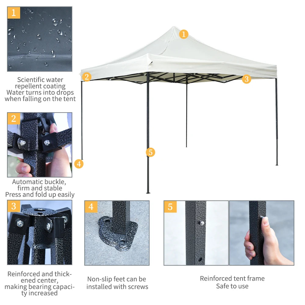 Factory Made HOMG JINFUN 3x3 Automatic Gazebos Stretch Beach Marquee Pop up Canopy Advertising Party Trade Show Tent for Events