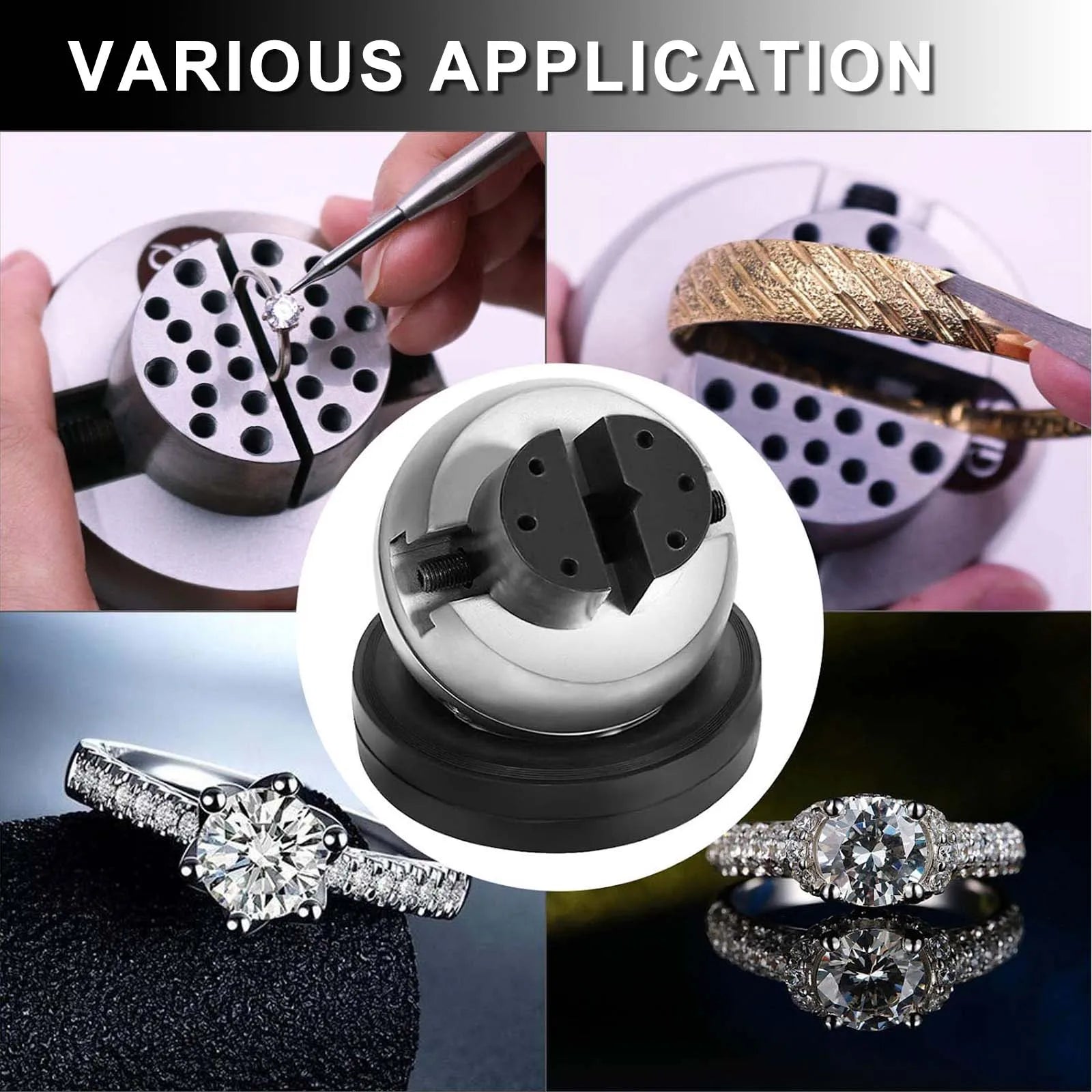 Engraving Setting Tool 360 Rotation Jewelry Engraving Block Tools Standard Block Ball Vise Clamps for Woodworking Tools