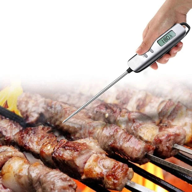 Household Kitchen Digital Thermometer Metal Food Probe Meat and Barbecue Thermometer