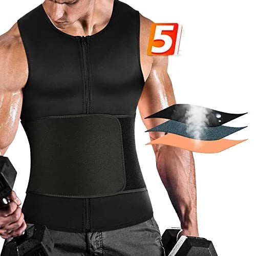 Mens Body Shaper Waist Trainer Sauna Suits Sweat Vest Slimming Weight Loss Fitness Tummy Control Fat Burner Workout Corset Home