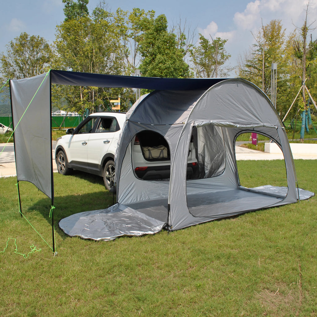 2-Person Double Layer SUV Tent with Canopy Add Raincover for Car Rear Trunk for Car Tailgate & Tram Use