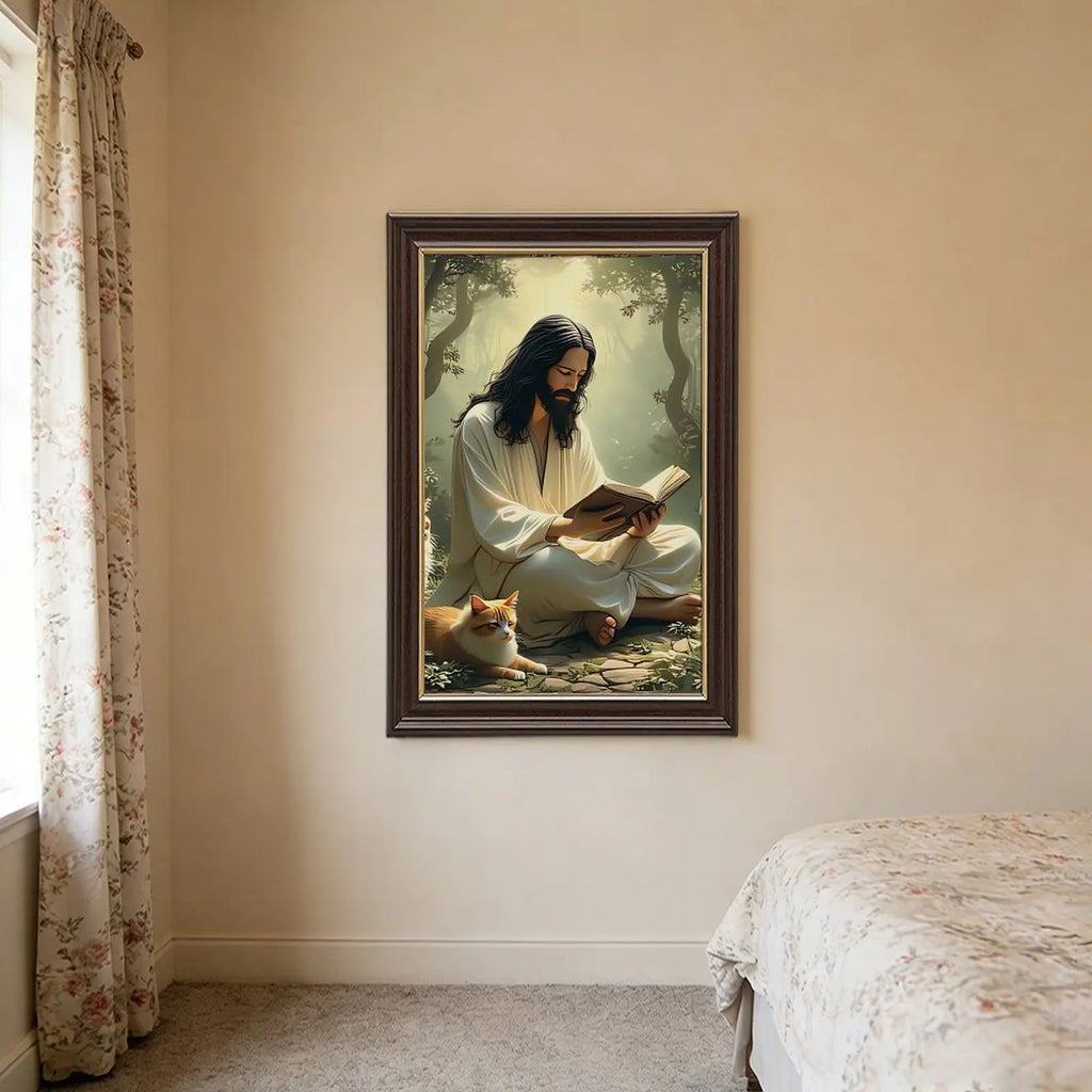 16x24 Inch Orchard Harvest Art in Wood Grain Gold Frame for Country Kitchen